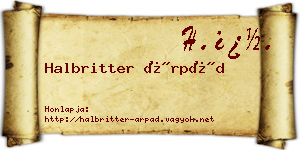 Halbritter Árpád névjegykártya