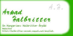 arpad halbritter business card