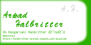 arpad halbritter business card
